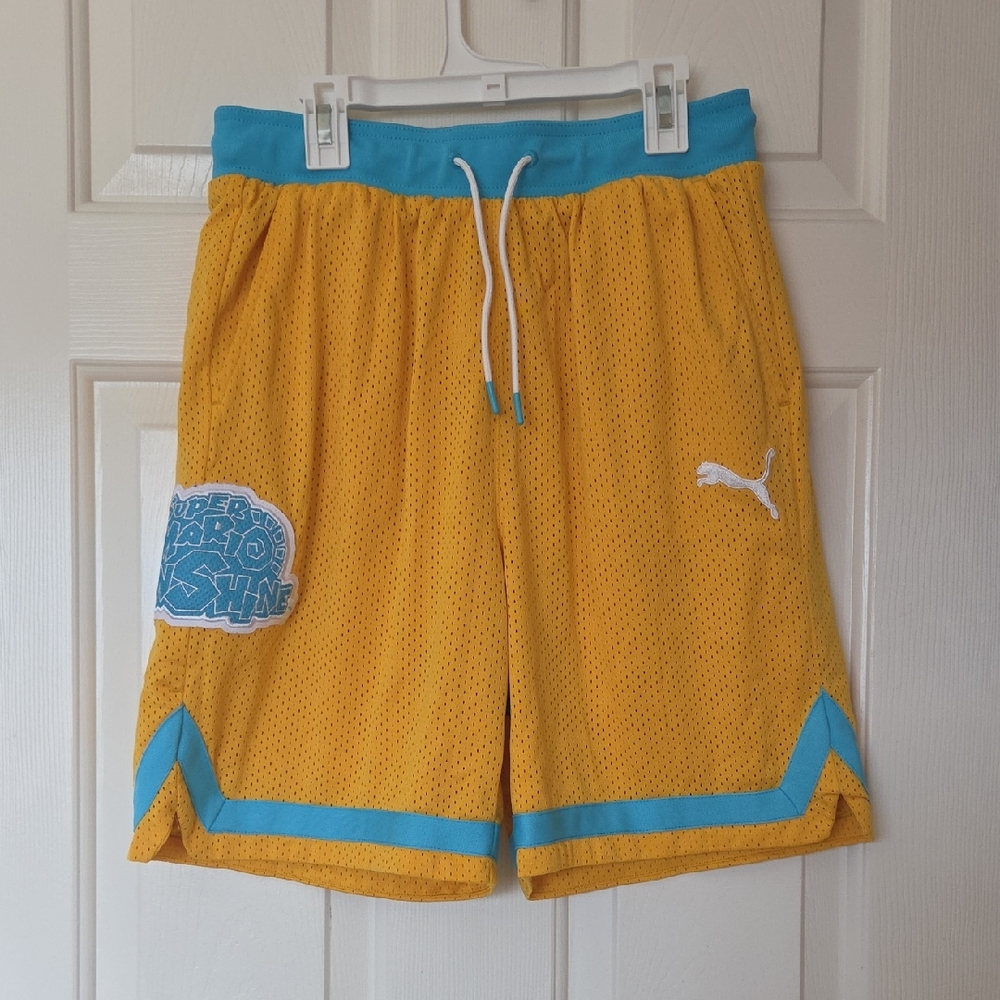 Puma x Super Mario Sunshine Shorts Yellow Blue SZ Medium